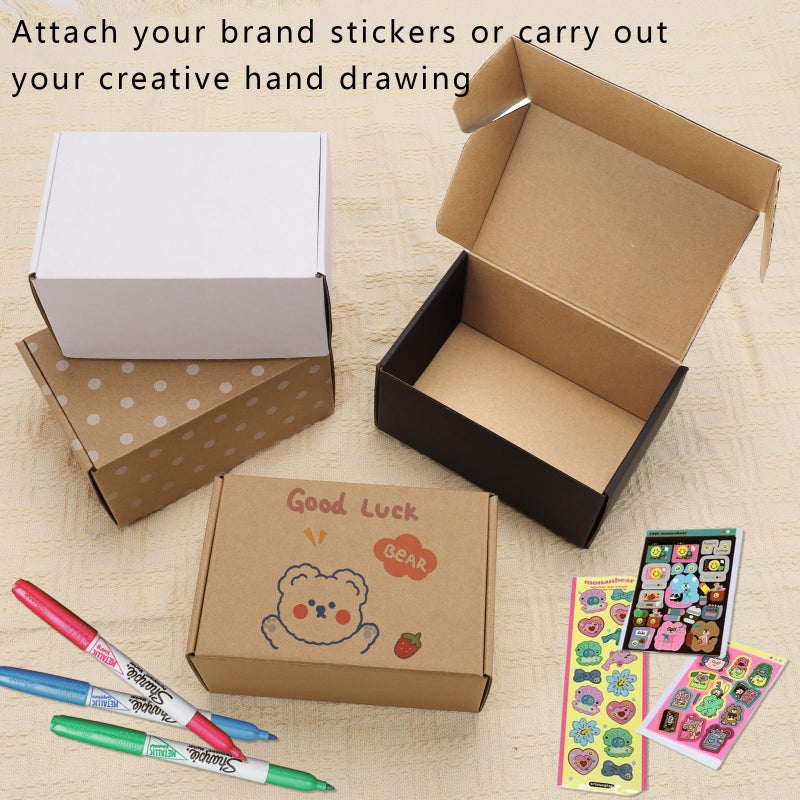 BIOBROWN 6x4x3"" 50 Pack Corrugated Cardboard Boxes Small Shipping Box for Packaging Small Business Mailer Mailing White - Image 4